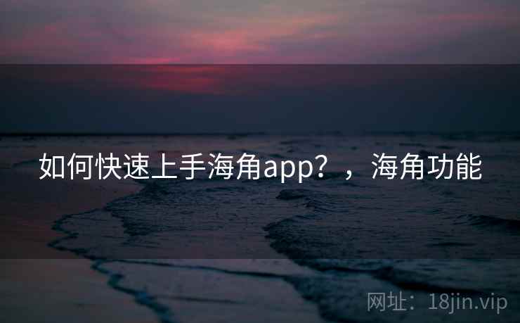 如何快速上手海角app？，海角功能