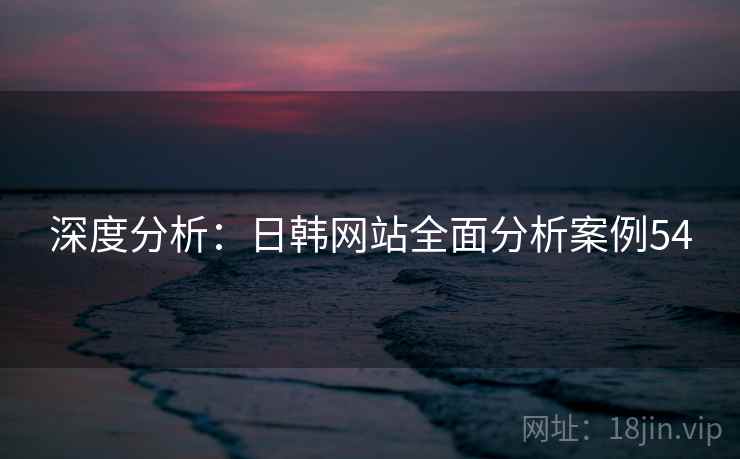 深度分析:日韩网站全面分析案例54 深度分析:日韩网站全面分析案例54